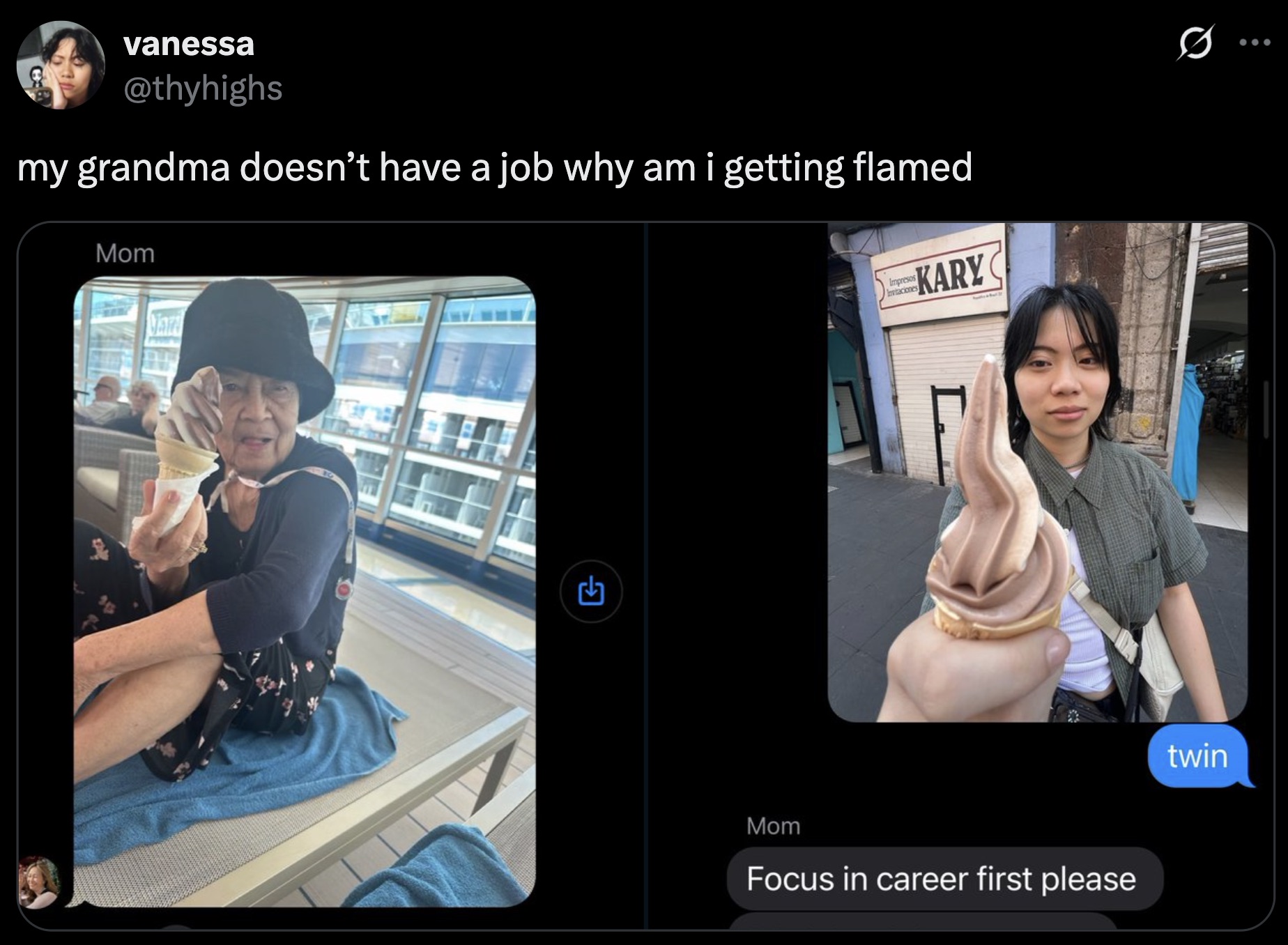 Old people need to get to make something of themselves